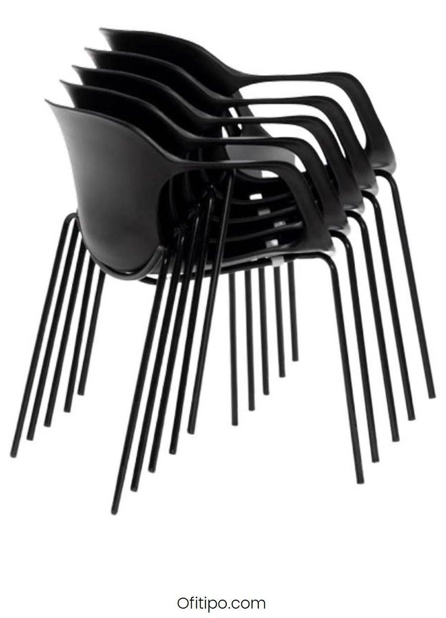 Silla de recepción Rimo negra ofitipo 6