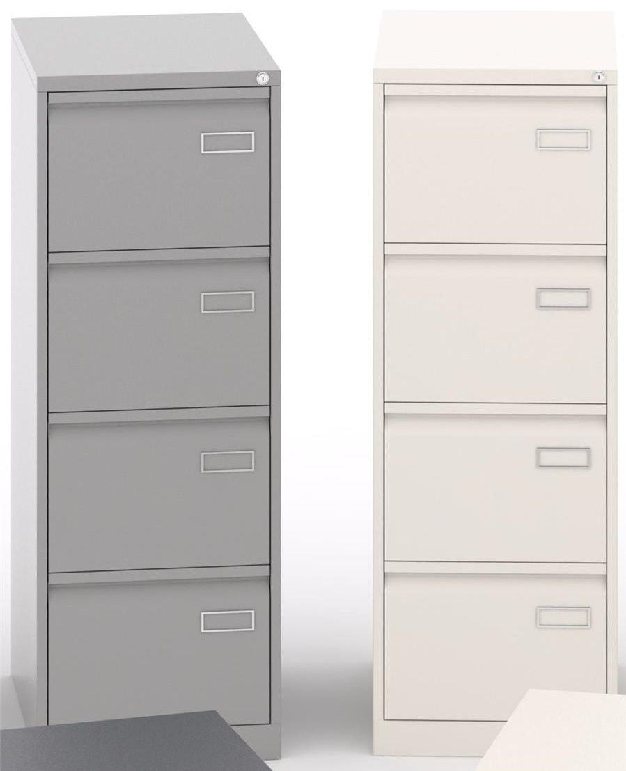 Archivadores de oficina gris y blanco 4 cajones Rasan, ofitipo 4