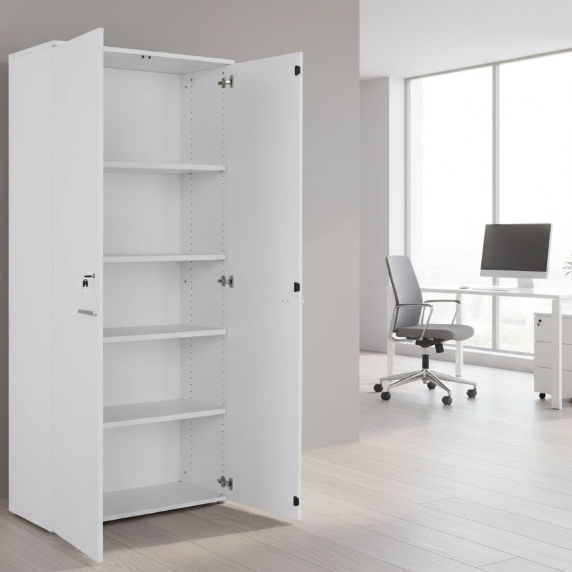 Armario de madera alto Borta con puertas