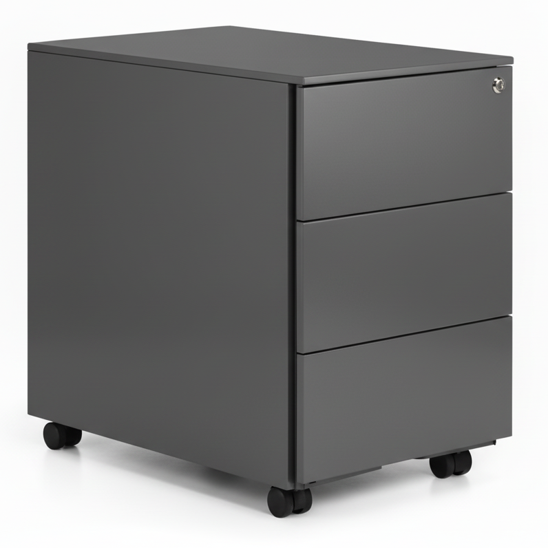 Cajonera metálica Saten de 3 cajones ofitipo gris