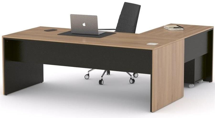 Mesa de despacho Eslem en L negra