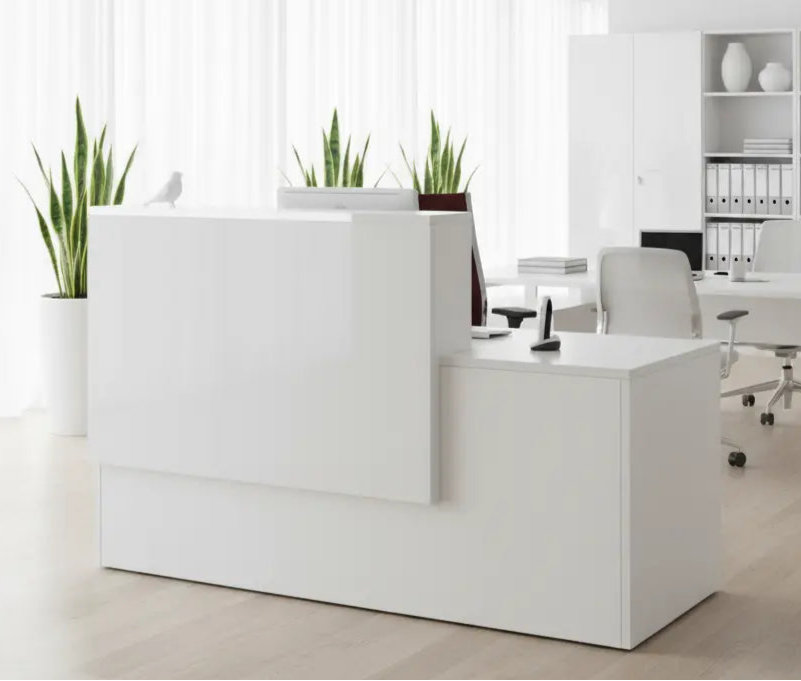 Mostrador de recepción de color blanco brillante