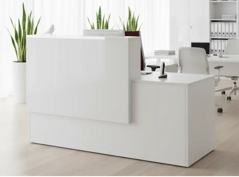 Mostrador de recepción de color blanco brillante