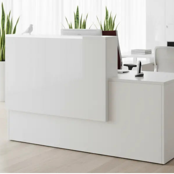 Mostrador de recepción de color blanco brillante