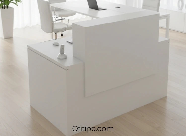 Mostrador de recepción de color Blanco