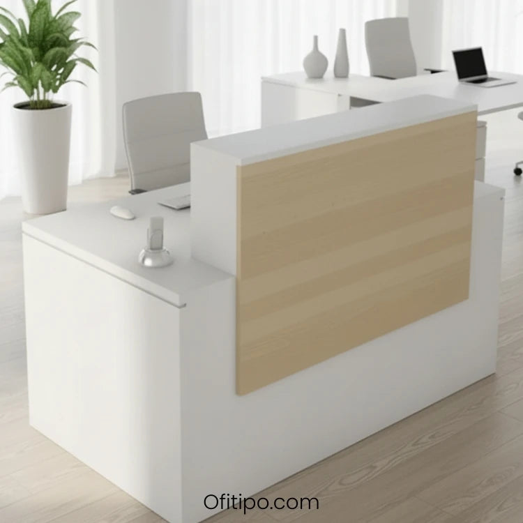 Mostrador de recepción de color Roble Natural
