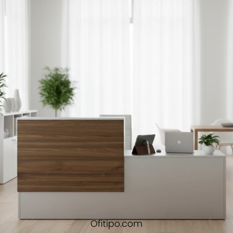 Mostrador de recepción de color Nogal