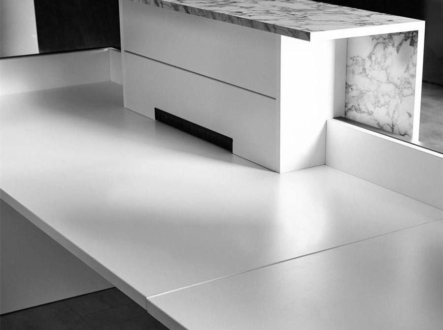 Mostrador de esquina Trento Brillo - Ofitipo 4