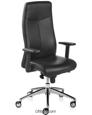Silla de despacho Ledek negro piel ofitipo 1