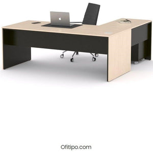 Mesa de despacho Eslem en L negra ofitipo 3