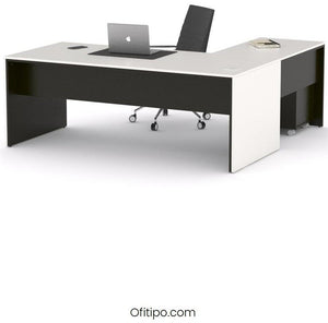 Mesa de despacho Eslem en L negra ofitipo 5