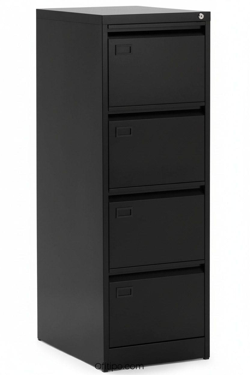 Archivador de oficina 4 cajones Veneur negro