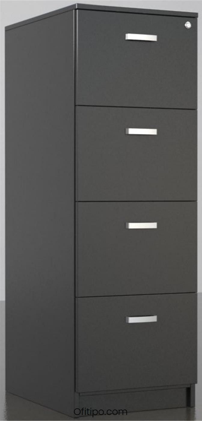Armario archivador de madera mediano 4 cajones Ator antracita ofitipo 1