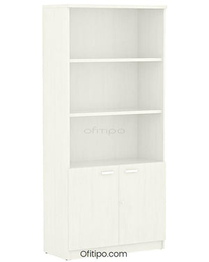 Armario de madera alto Emese con puertas bajas