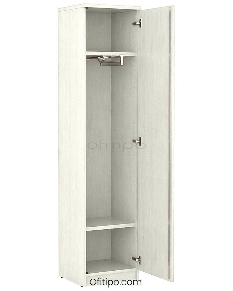 Armario de madera alto Emese estrecho con puerta