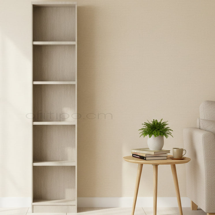 Armario de madera alto Emese estrecho sin puerta ofitipo 1