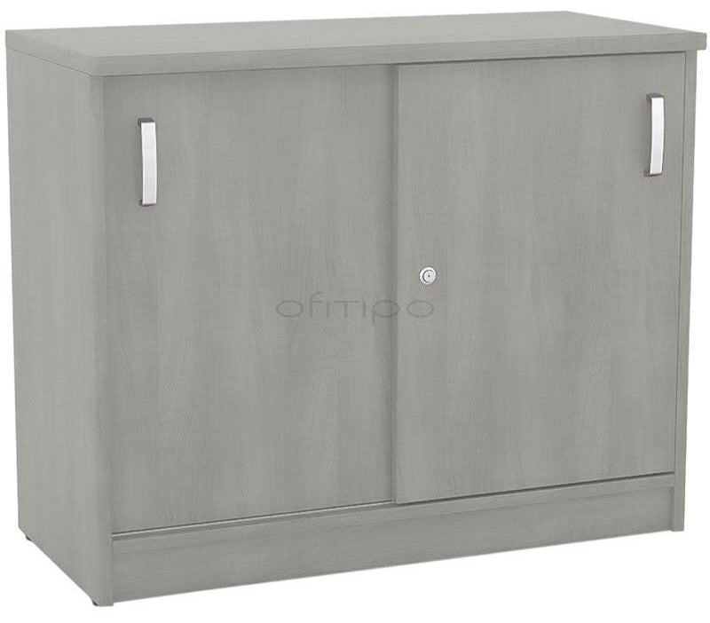 Armario de madera bajo Emese con puertas correderas ofitipo 1