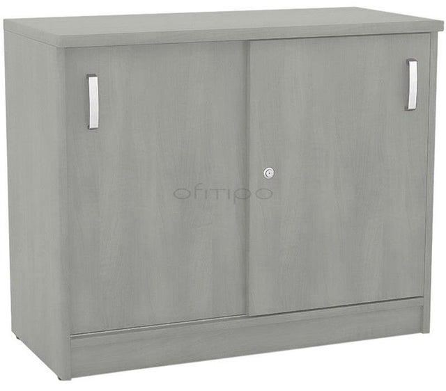 Armario de madera bajo Emese con puertas correderas ofitipo 1