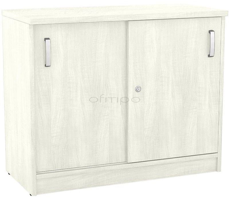 Armario de madera bajo Emese con puertas correderas ofitipo 2