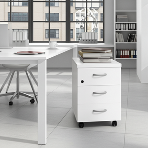 Cajonera de madera Mored de 3 cajones ofitipo Blanco