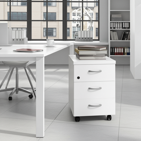 Cajonera de madera Mored de 3 cajones ofitipo Blanco