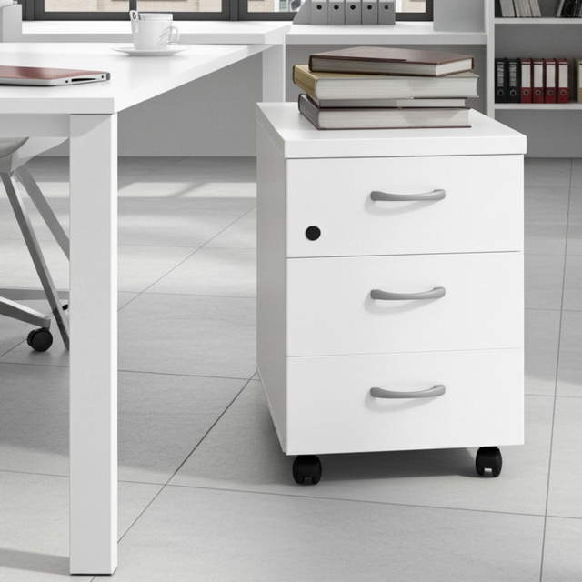 Cajonera madera Mored blanco