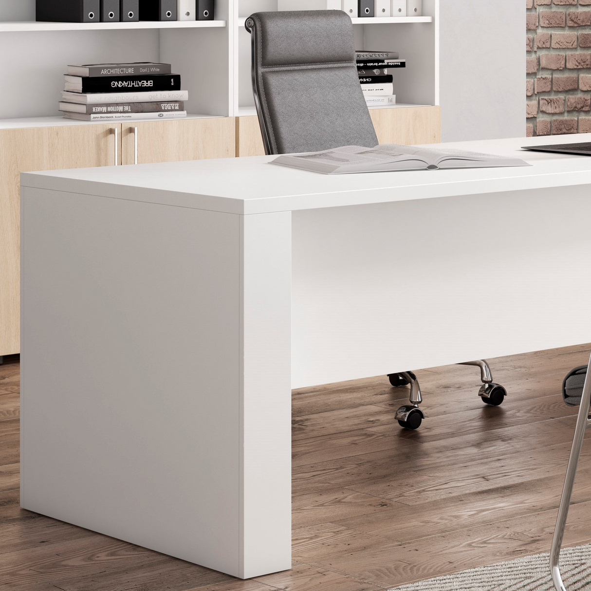 Mesa Gabok en L blanco