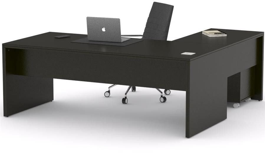 Mesa de despacho Eslem en L negra ofitipo 11