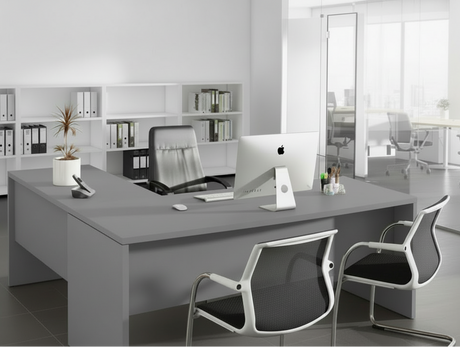 Mesa oficina en l Turce gris