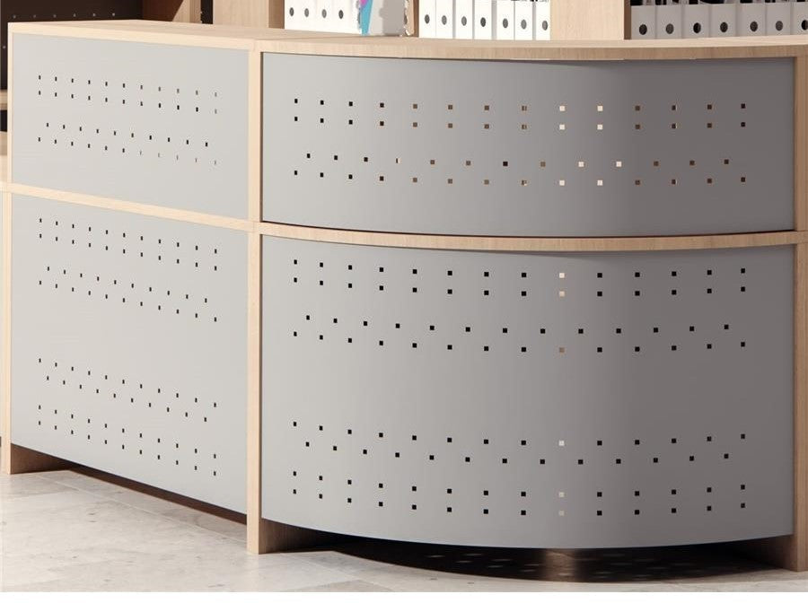 Mostrador curvo Nurtus metal Ofitipo 1