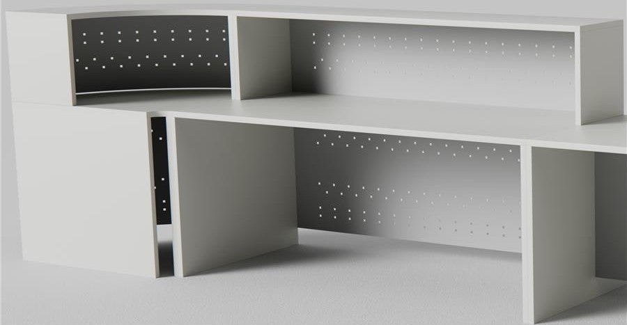 Mostrador curvo Nurtus metal Ofitipo 2