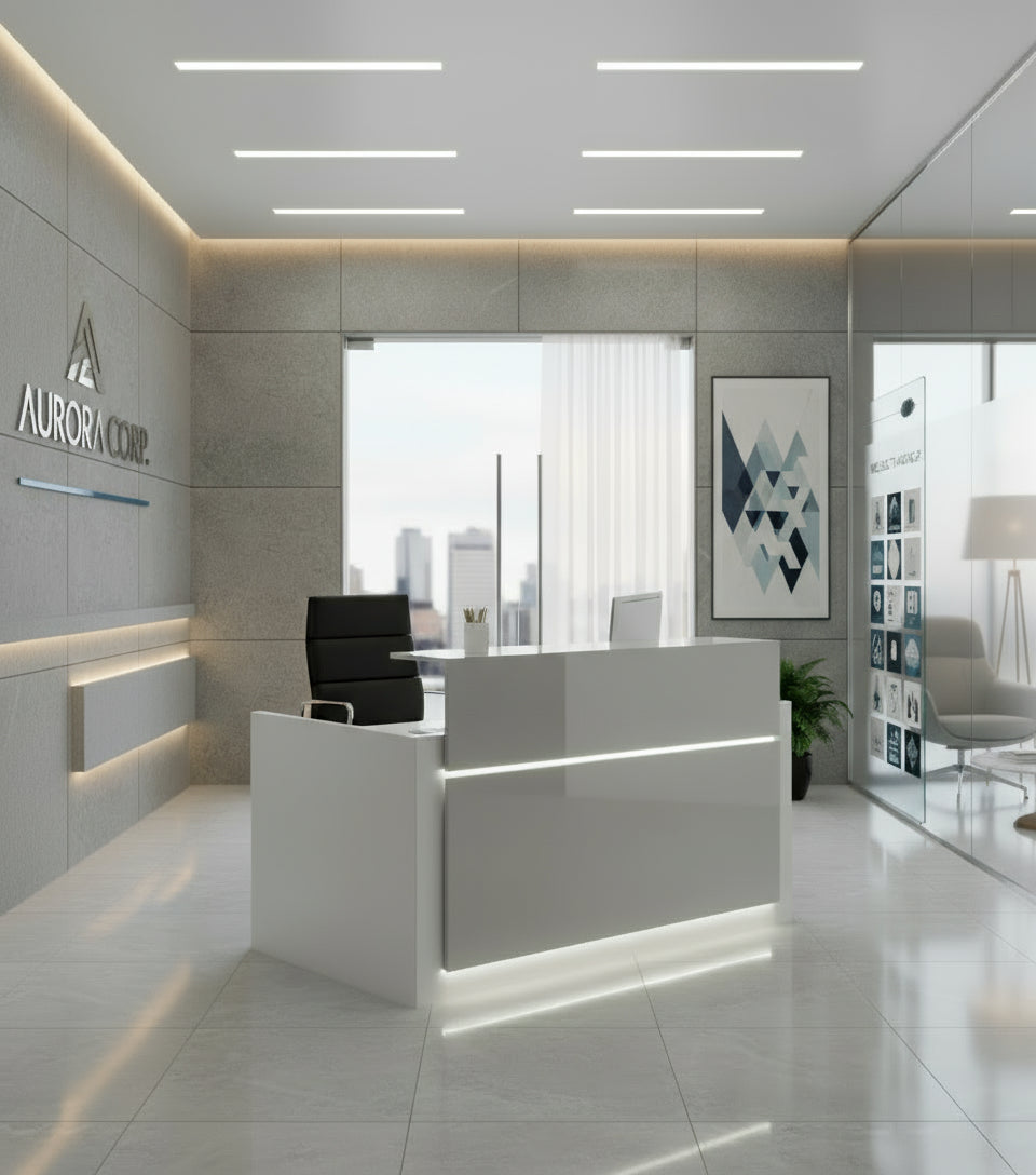 Mostrador de esquina Trento Brillo - Ofitipo 13