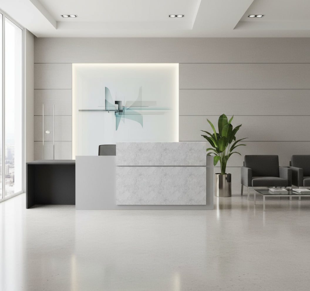 Mostrador de esquina Trento Brillo - Ofitipo 5