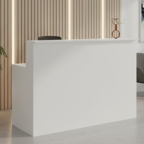 mostrador de recepción madera blanco