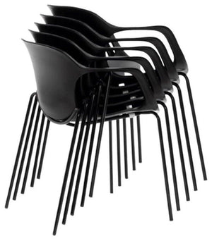 Silla de recepción Bari negra ofitipo 6