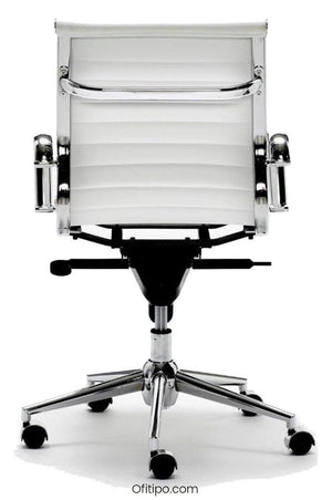 Silla de trabajo Londres respaldo bajo blanca ofitipo 4