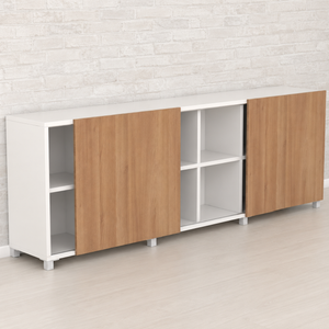 Librería estantería Malib 12 celdas baja en ambiente de oficina