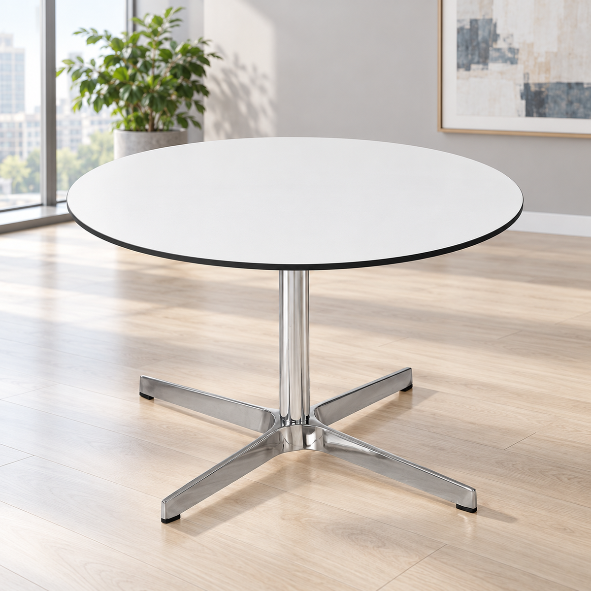 Mesa de espera ovalada Tindo en ambiente de oficina