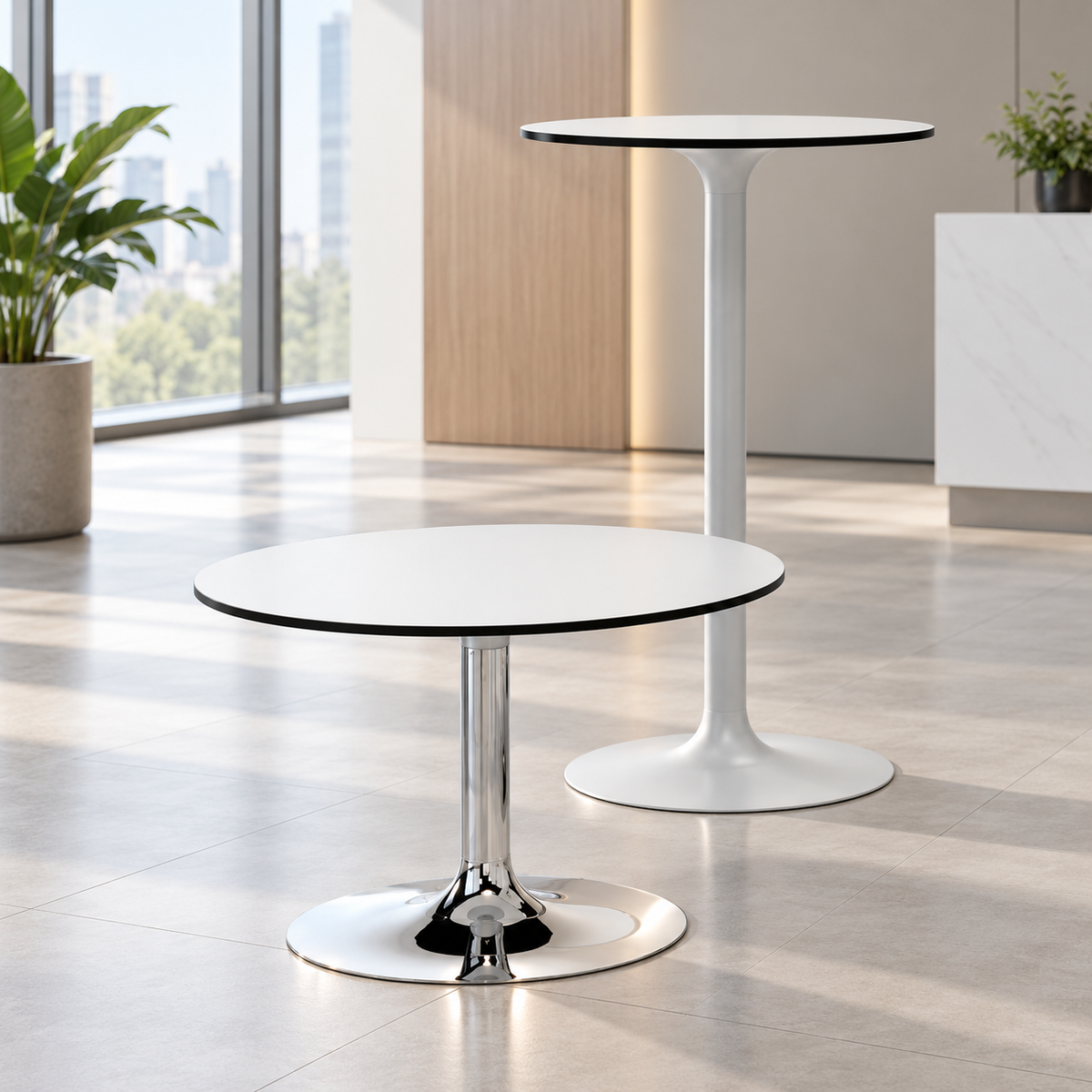 Mesa de espera redonda Lide en ambiente de oficina