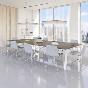 Mesa de reunión rectangular Komat en ambiente de oficina