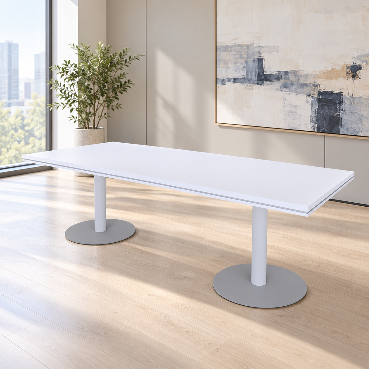 Mesa de reunión rectangular Nocor en ambiente de oficina